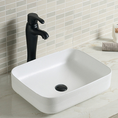15 इंच वेसल सिरेमिक बाथरूम सिंक बाउल दाग प्रतिरोधी हाथ धो सफेद