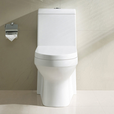 सफेद स्नानघर शौचालय सिंगल फ्लश लम्बी स्कर्ट वाला एक टुकड़ा शौचालय बाउल साइफन